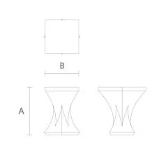 Drawings of Geometric Wooden Legs for Sofa, Chair
