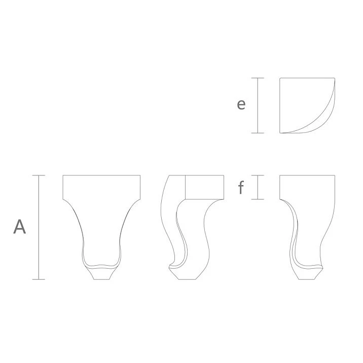Classical leg for chest of drawers, wardrobe, cabinet drawing