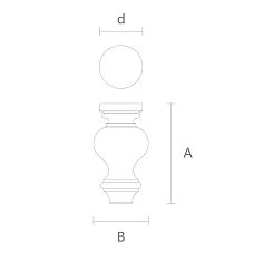 Drawing of legs for a bedside table for sofa, chair