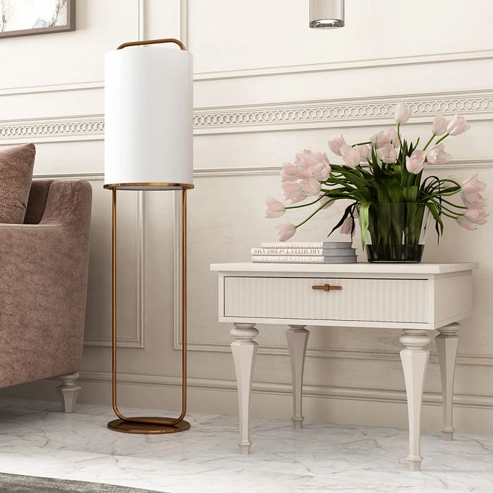 Geometric furniture leg MN-101 with furniture in interior