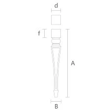 Drawing of oak legs for console