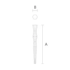 Wooden leg for console - drawing