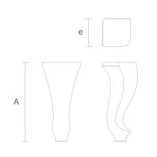 Curved wooden leg drawing