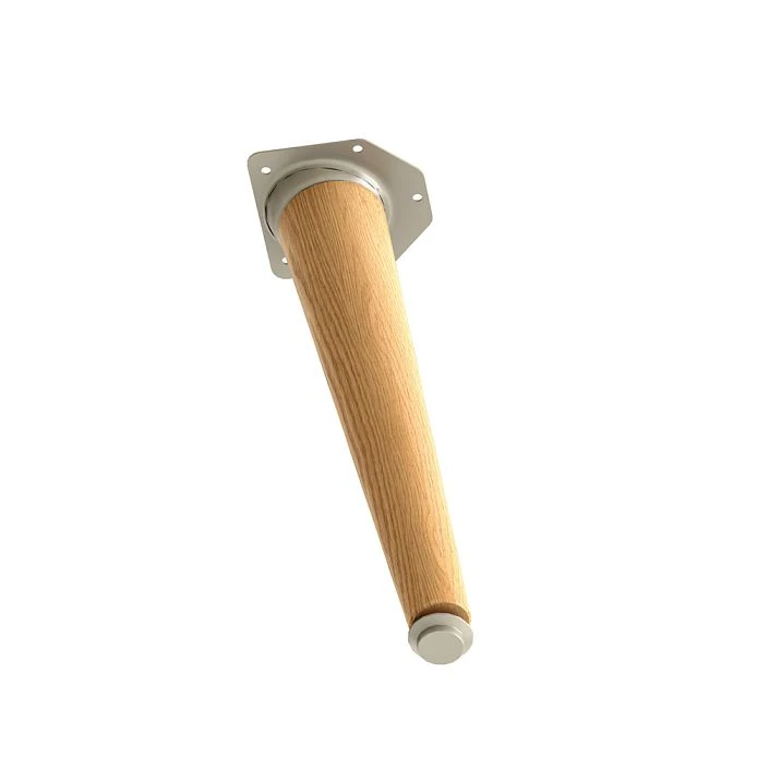 Wooden furniture leg MN-145.1 with hardware details