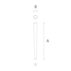 Technical drawing of the precision furniture leg MN-145M with dimensions by height and diameter.