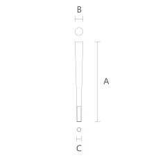 Drawing of a furniture leg with a metal tip