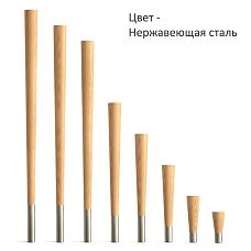 Precisely turned beech and oak solid wood leg with metal decor MN-148, chrome finish