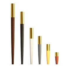 Wooden legs with brass decoration