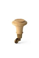 Wooden leg with wheel for furniture