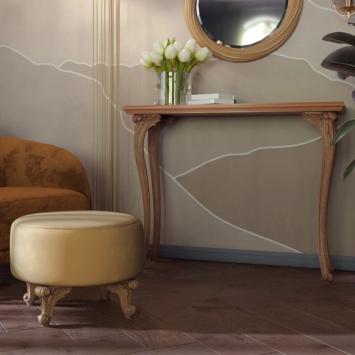 Application of carved furniture leg MN-189 with console in interior
