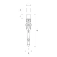 Carved wooden leg drawing for console