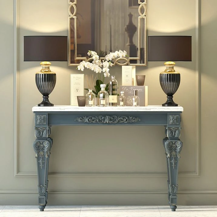 Classic carved furniture leg in interior