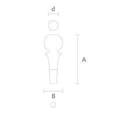 Wooden leg drawing with metal decoration