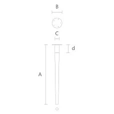 Wooden furniture leg drawing for a table