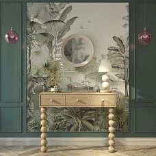 Console table in interior with wooden legs MN-221 of unusual design