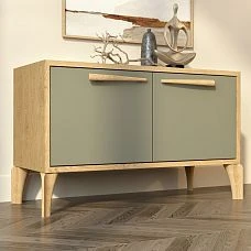 Modern furniture leg from beech and oak MN-232 application for nightstand in interior