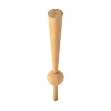 Modern furniture leg MN-238 made of solid wood, unfinished, with central spherical section and conical transitions for tables and consoles