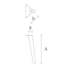 Drawing of the MN-242 furniture leg with dimensions A 350 or 400 mm, B 60 mm, and d 141 mm