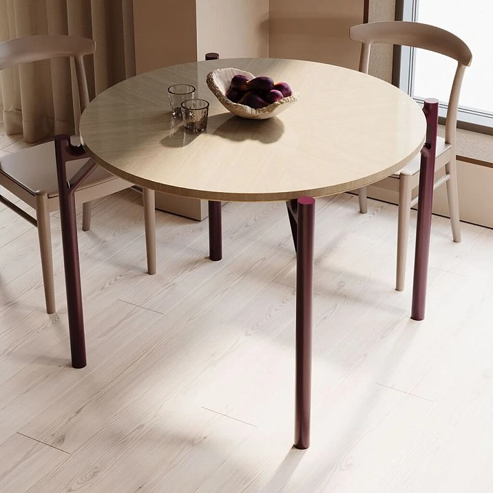 Tall support MN‑243 made of beech for writing desks and console tables in a minimalist style