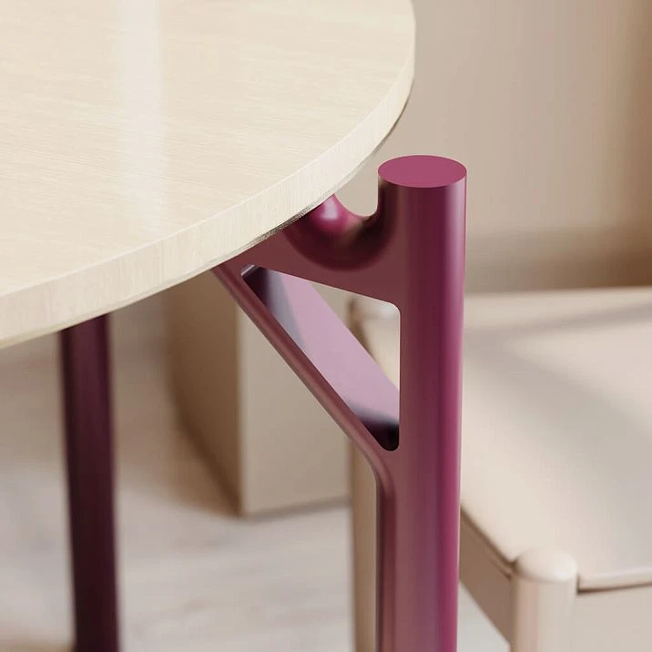 Modern furniture leg MN‑243 made of solid wood for lightweight frameless table tops