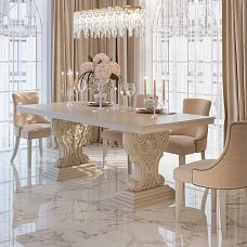 Artistic leg MN-244 made of solid beech, 740 mm, with classical decoration for executive consoles and dining rooms