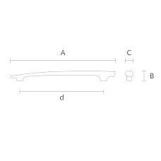 Wooden furniture handle view on the facade