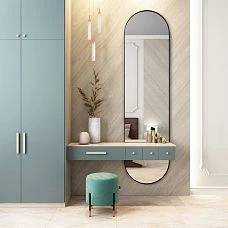 Handles made of solid wood in modern style on furniture facades