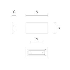 Rectangular handles for furniture