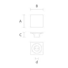 Top view of furniture handle with wood finish