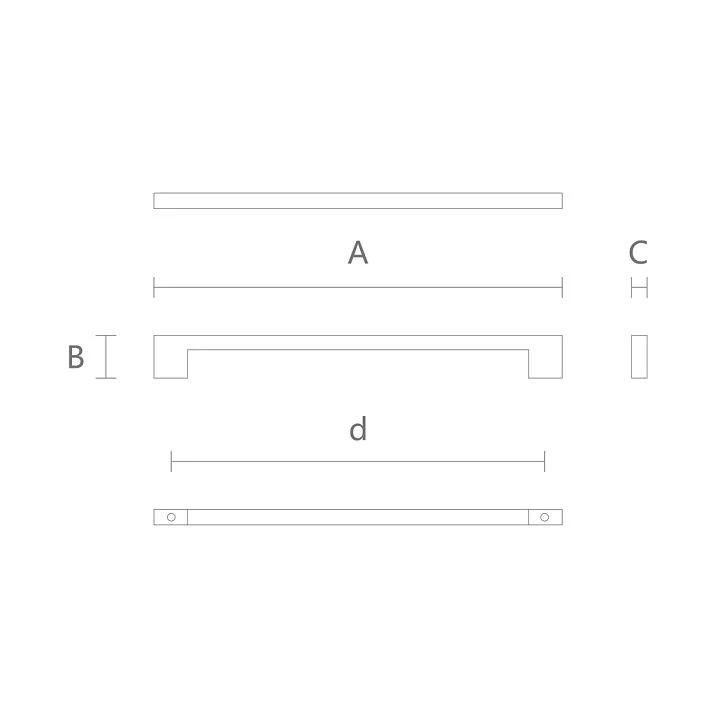 Diagram of furniture handle bracket wood