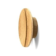 Wooden semi-circular furniture handle with mounting hardware