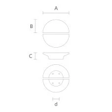 Drawing of a round wooden handle