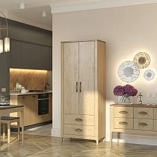 Wooden furniture handle on furniture front