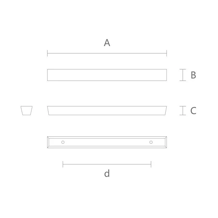 Drawing of a long wooden handle