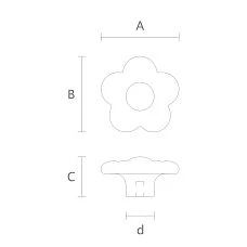 Wooden furniture handle Flower HL-043M drawing