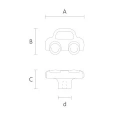 Children's furniture handle Car HL-046M from the decor store Stavros - drawing