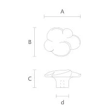 Cloud HL-050 Solid Wood Furniture Handle by Stavros, on the Front Panel