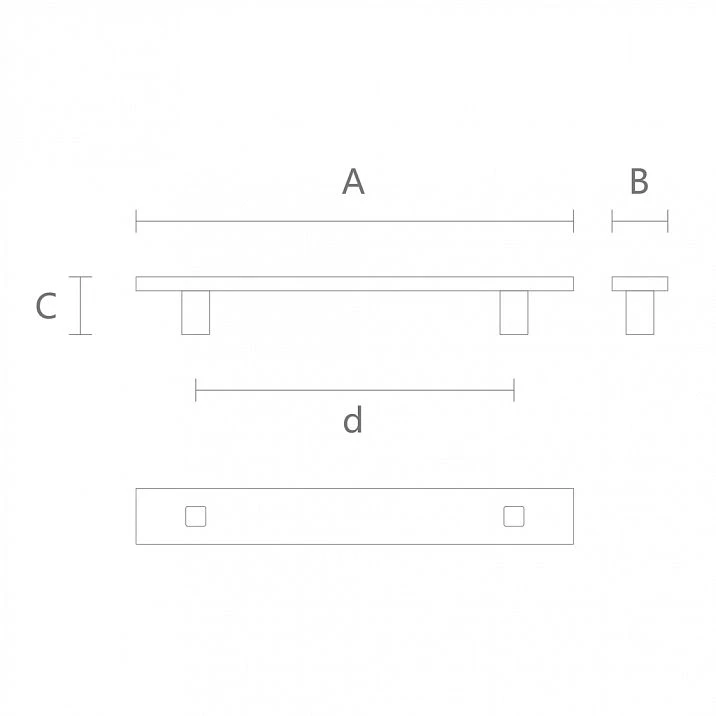 Drawing of wooden furniture handle Proun HL-053M