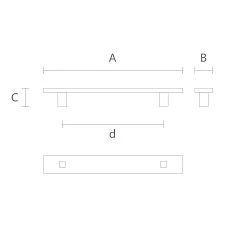 Drawing of wooden furniture handle Proun HL-053M