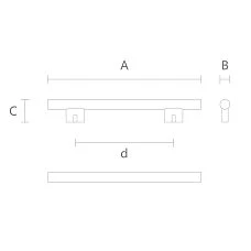 Furniture handle bracket Palmer HL-054M from oak - drawing