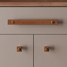Xylon HL-056-1M Stavros wooden handle with coating for furniture fronts. Easy installation, wear-resistant, highlights interior sophistication