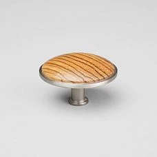 Compact Ton HL-058-2M handle in African zebrawood with striped texture, 54x54 mm