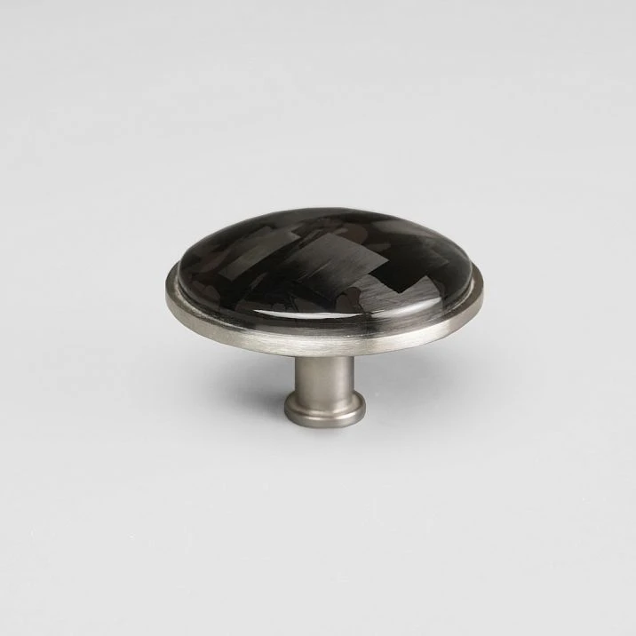 Ton HL-058-2M furniture handle in natural walnut with characteristic wavy texture