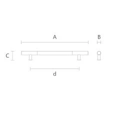 Furniture handle Oscar HL-061-1M - modern design drawing