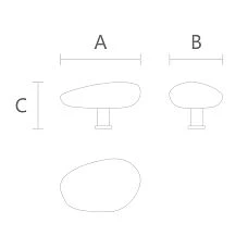 Furniture handle Pebble HL-065-3M - drawing