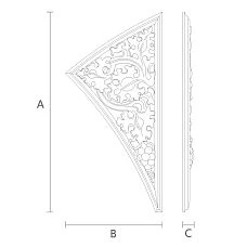 Carved wooden overlay for apartment decoration with wood - overlay N-351R drawing