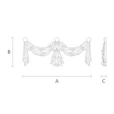 Ceiling decor N-172 with carved floral motif drawing