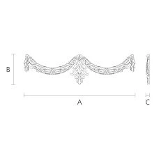 Exquisite wooden decor - carved overlay N-031 with wood carving design