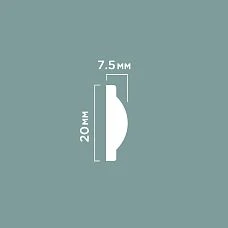 Molding D1020 POLYSTYRENE HI WOOD 20mm x 7.5mm x 2.0m drawing