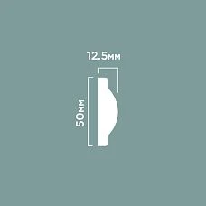 Molding D1050 POLYSTYRENE HI WOOD 50mm x 12.5mm x 2.0m. Drawing